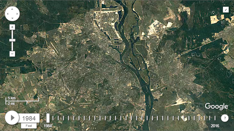 (Русский) Гугл показал со спутника, как развивался Киев последние 30 лет (ВИДЕО)